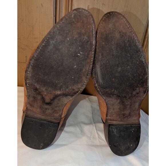 Vintage Bona Allen Cowboy Boots Ostrich Leather Western Size 8D main image 4